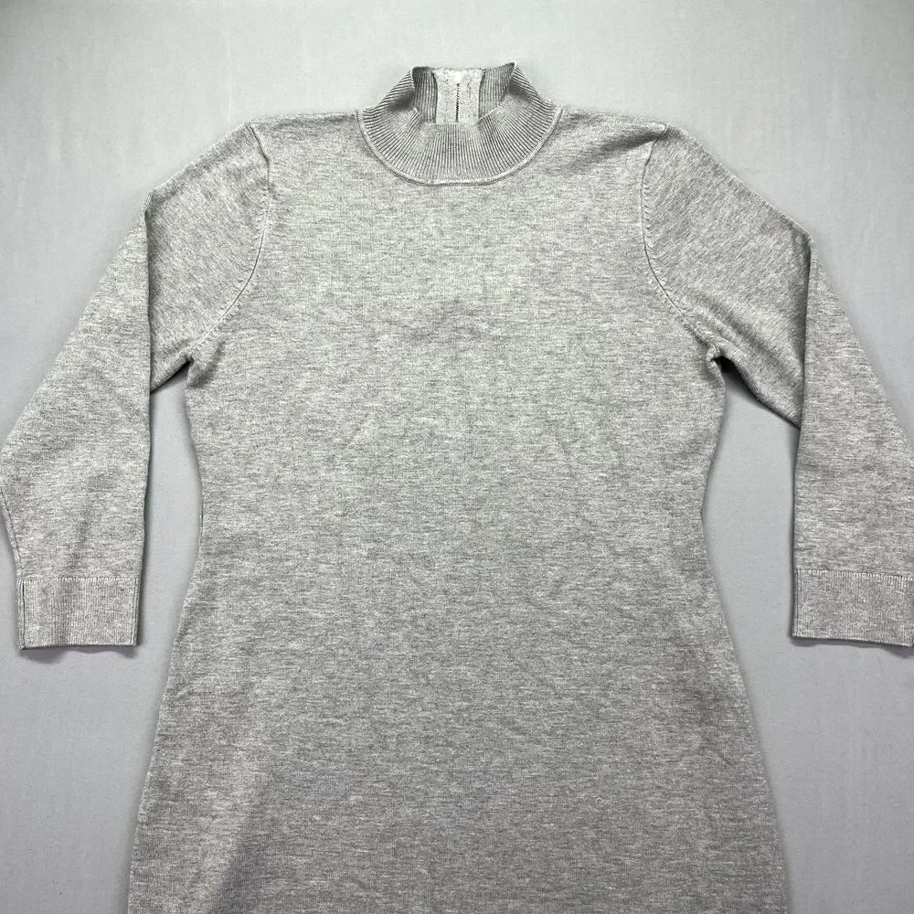 Calvin Klein Sweater Dress Women's Size M Grey Long Sleeve Minimalist Versatile‎